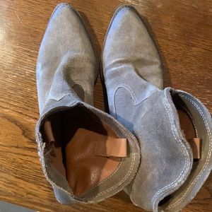 Light brown suede ankle boots